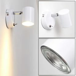 Hofstein Chennai Wandleuchte LED Chrom, Wei&szlig;, 1-flammig