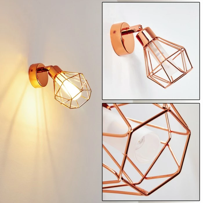 Hofstein Ferrand Wandleuchte LED Kupferfarben, 1-flammig