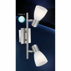 Globo PARRY I Strahler Nickel-Matt, Chrom, 2-flammig