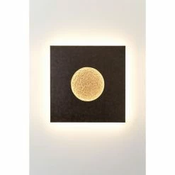 Holl&auml;nder LUNA Wandleuchte LED Schwarz, Braun, Gold, 1-flammig