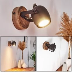 Hofstein Kuah Wandleuchte Schwarz, 1-flammig