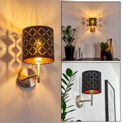 Hofstein Meldal Wandleuchte Nickel-Matt, 1-flammig