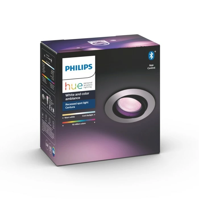 Philips Leuchten Philips Hue Ambiance White & Color Centura Einbauspot Erweiterung Silber, 1-flammig, Farbwechsler – Bild 3