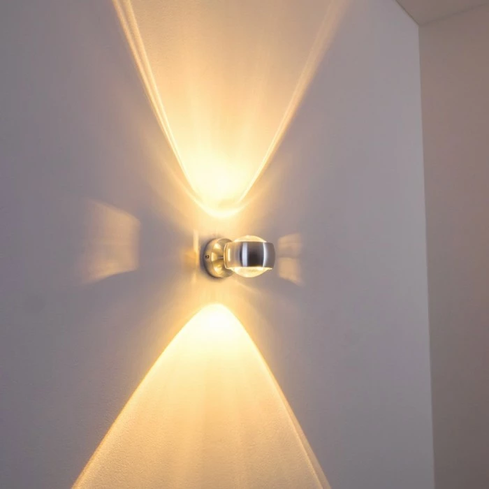 Hofstein Sapri Wandleuchte Silber, 1-flammig