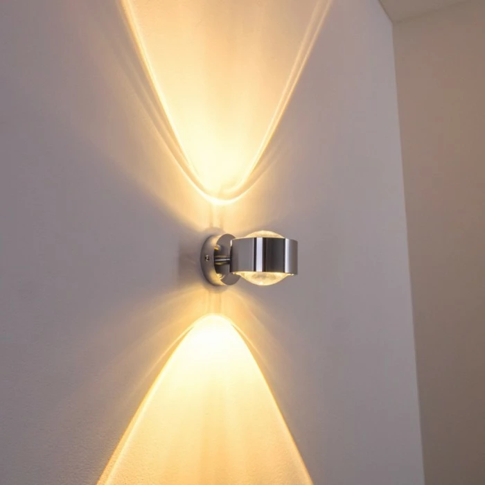 Hofstein Sapri Wandleuchte Chrom, 1-flammig