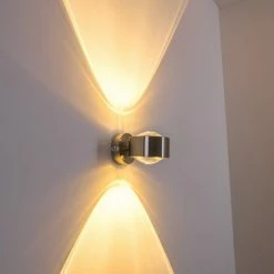 Hofstein Sapri Wandleuchte Nickel-Matt, 1-flammig