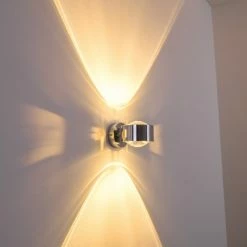 Hofstein Sapri Wandleuchte Chrom, 1-flammig