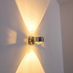 Hofstein Sapri Wandleuchte Nickel-Matt, 1-flammig