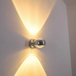 Hofstein Sapri Wandleuchte Chrom, 1-flammig