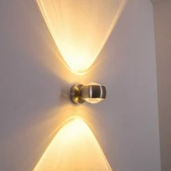 Hofstein Sapri Wandleuchte Nickel-Matt, 1-flammig