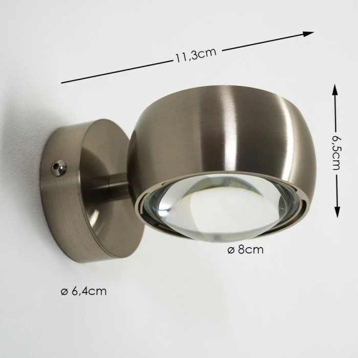 Hofstein Sapri Wandleuchte Nickel-Matt, 1-flammig – Bild 2