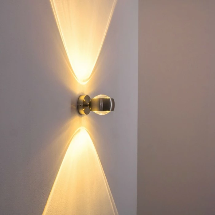 Hofstein Sapri Wandleuchte Nickel-Matt, 1-flammig – Bild 4