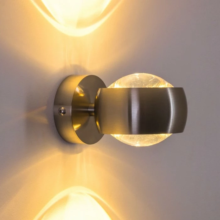 Hofstein Sapri Wandleuchte Nickel-Matt, 1-flammig – Bild 7