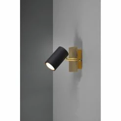 Trio Leuchten Marley Wandleuchte Schwarz-Gold, 1-flammig